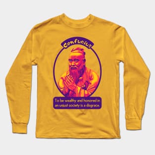 Confucius Portrait and Quote Long Sleeve T-Shirt